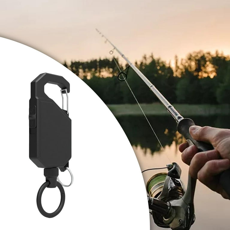 Compact Fly Fishing Zinger Keeper Reusable Cards Holder Lanyard Chain Belt  Retractable Badge Holder Key Chain Reel Clip for Fishing Hook