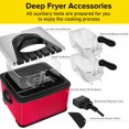 thumbnail image 4 of Secura 4 Liters / 17-Cup Stainless-Steel 1700-Watt Electric Deep Fryer with Timer Free Extra Odor Filter, Triple Basket, 4.5 Quarts, Red, 4 of 7