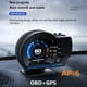 thumbnail image 2 of Pantalla HUD para automóvil, OBDⅡ + GPS Smart Gauge Velocímetro de alta definición para automóvil, 2 of 8