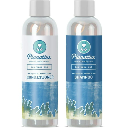 Pure Tea Tree Oil Healing Shampoo and Conditioner Set Anti Dandruff Treatment for Women and Men with Itchy Scalp Weak Hair - Sulfate Free Formula for Healthy Hair Growth color treated (Best Products For Healthy Hair Growth)