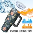 thumbnail image 5 of OBREWU Pioneer Flower Tumbler with Handle and Lid,Pioneer Flower 40oz Double Wall Vacuum Insulated Tumbler,Cups Gift for Women and Men, 5 of 7