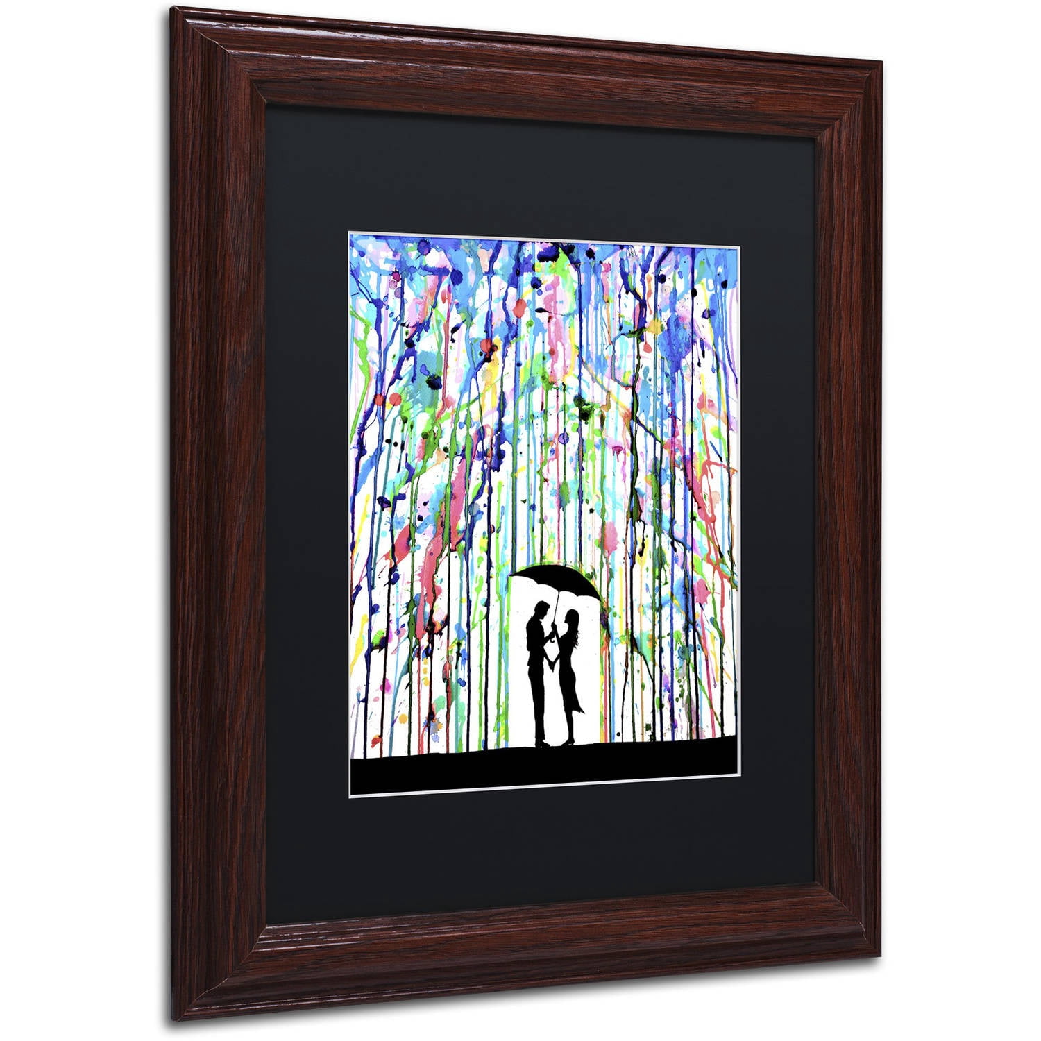 Trademark Fine Art 'Pour Deux' Canvas Art by Marc Allante, Black Matte, Wood Frame