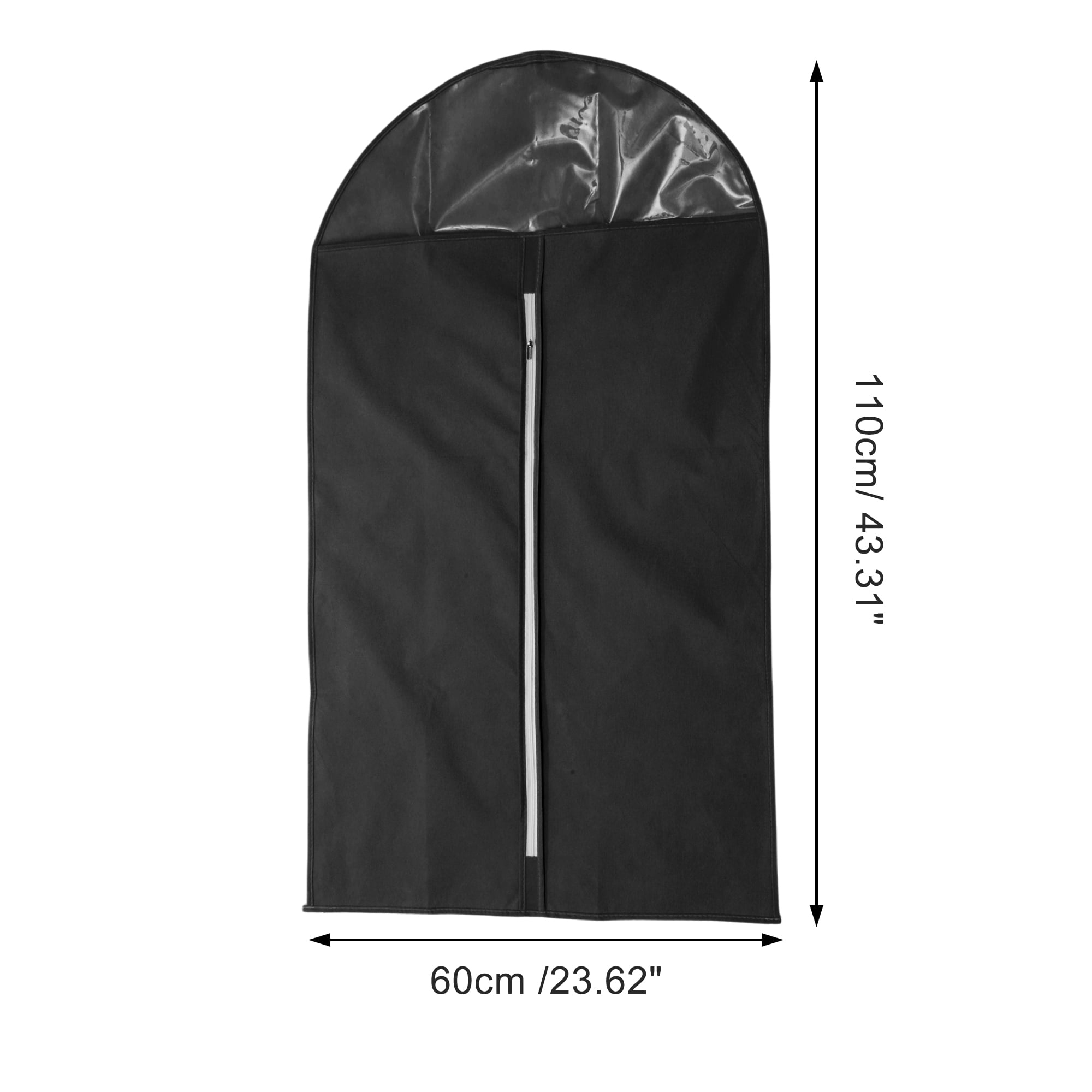 Unique Bargains 3 Pcs Dustproof Thickened Garment Bag Black 43.31"x23.62"