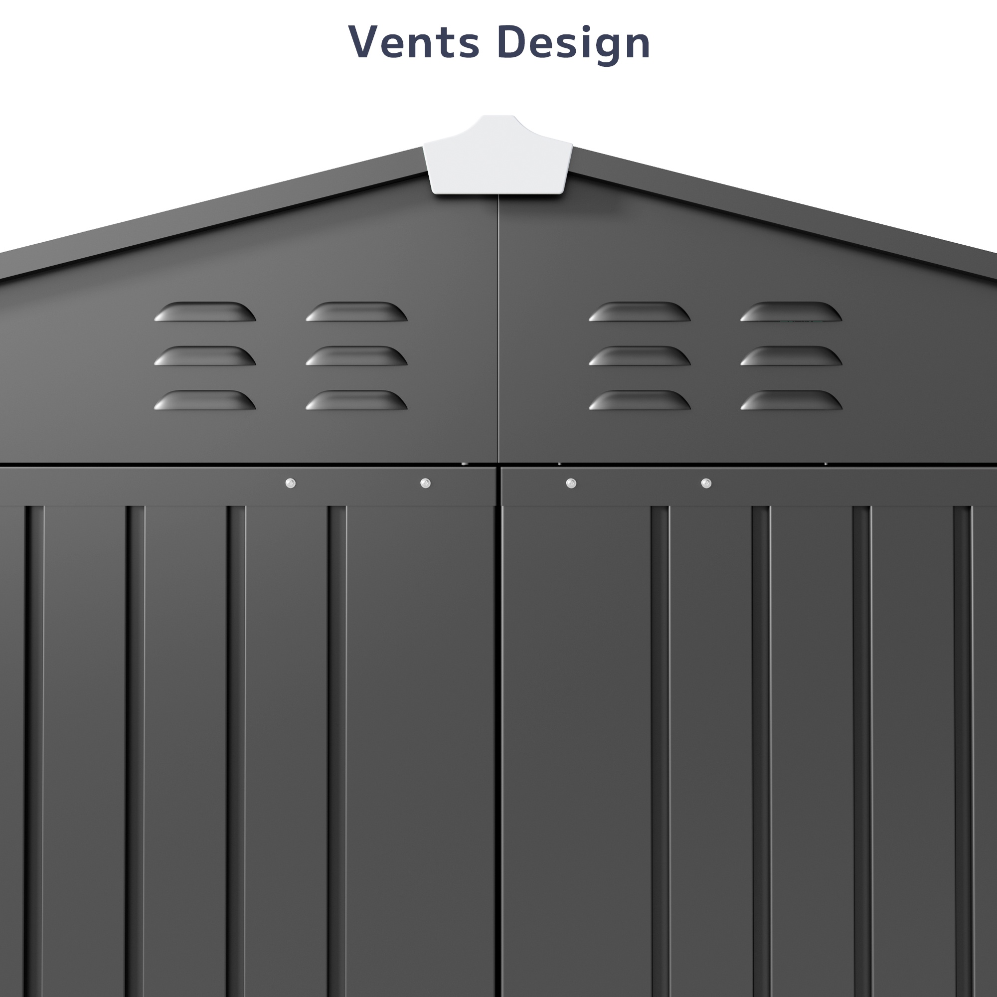Asofer 6'x4' Galvanized Steel Outdoor Storage Shed, Lockable Door Weather Resistant Tool Shed for Backyard Patio