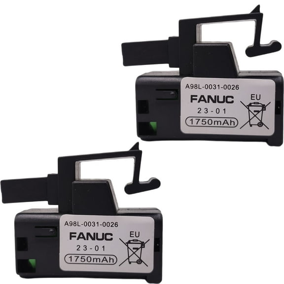 2 Pcs 3V 1750mAh A98L-0031-0026 Battery For GE Fanuc A98L-0031-0026 / A02B-0309-K102 3 Volt PLC Battery