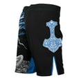 thumbnail image 2 of Raven Fightwear Men's Thor Norse MMA Shorts BJJ Black/Blue, 2 of 3