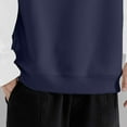 thumbnail image 5 of Elvqul Mens Sweatshirts Crew Neck Solid Color Navy Sweatshirts for Men Crewneck, 5 of 7