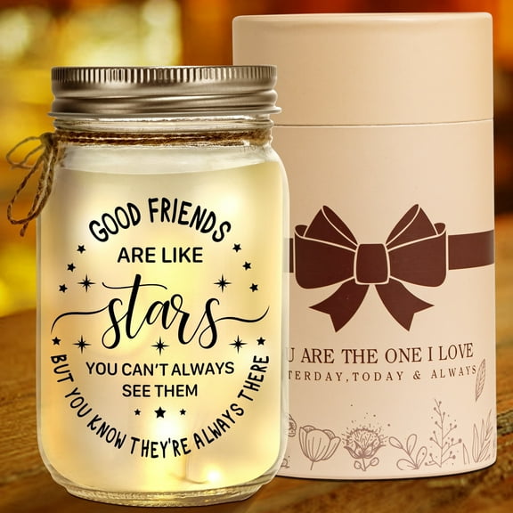 Mason Jar Night Light for Bestie, Birthday Day Gifts for Women, Home Decoration Lights, Personalized Mason Jar Mothers Day Christmas Gifts for Best Friends Sister