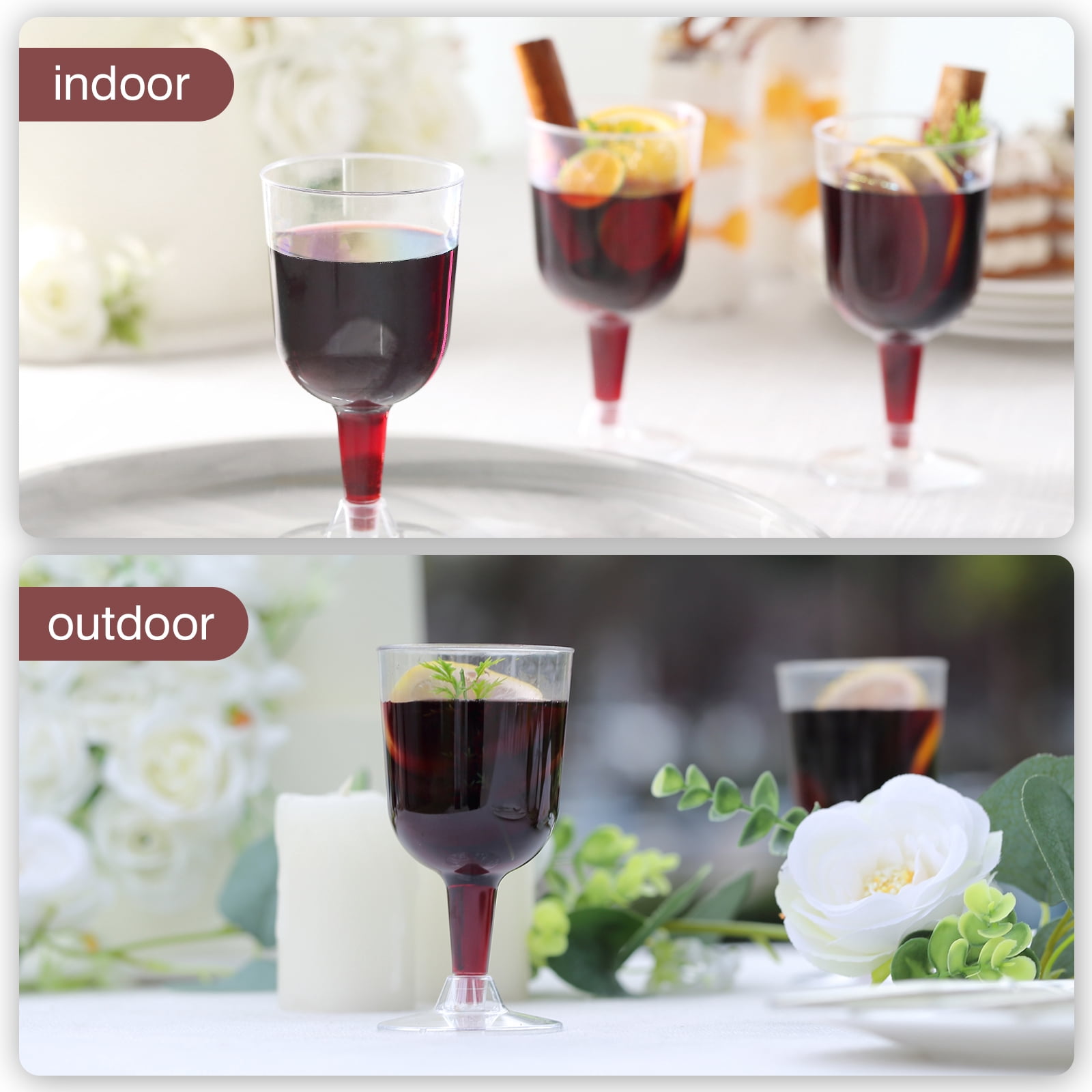 Wedding Party PLASTIC WINE CHAMPAGNE FLUTES DISPOSABLE GLASSES