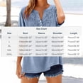 thumbnail image 4 of Lumosvexa Womens Plain T-Shirt for Women Linen Short Shirt Tops V-neck Cotton T Shirt Blue Size S, 4 of 8