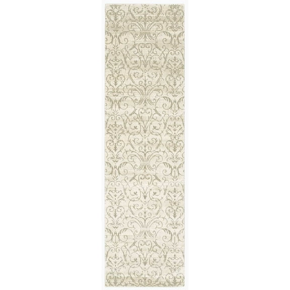 Nourison Luminance LUM05 Area Rug Ivory/Grey 2'3" x 8' Runner 8' Runner Indoor,Runner Living Room Grey Runner