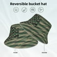 thumbnail image 5 of Daiia Jungle Green Camo USA Flag Pattern Bucket Hat - Trendy Cotton Sun Hat for Beach, Golf, Fishing - Fun Outdoor Vacation Boonie for Men and Women, 5 of 9
