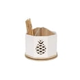 thumbnail image 4 of White Rotating Desktop Organizer with Pineapple Cutouts, 4 of 4