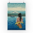 thumbnail image 2 of Bellingham, Washington, Mermaid and Mount Baker (12x18 Wall Art Poster, Room Decor), 2 of 3