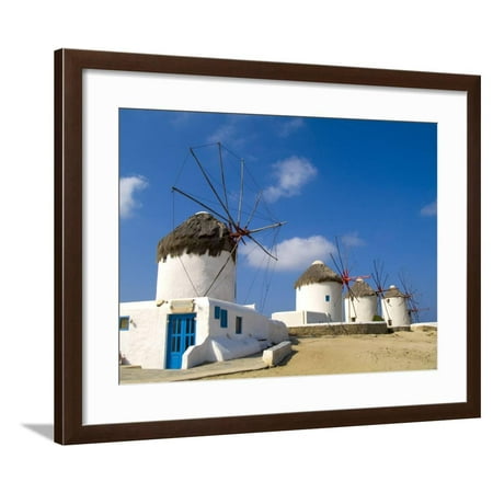 Traditional Windmill  Mykonos Greece Framed Print Wall  