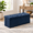 Navy Blue Velvet-15"D x 43"W x 15"H, variant on Leopard Print Leather 30"D x 15"W x 15"H Folding Storage Ottoman