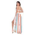 thumbnail image 3 of FORMRS Womens Long Sarong Beach Wrap Semi-Sheer Bikini Skirt Bathing Swimsuit Cover Up, Simple Nautical Pattern, 3 of 7