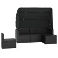 thumbnail image 2 of vidaXL Ensemble de Canapé de Jardin 4 Pcs avec Coussins en Poly Rotin Noir, 2 of 5
