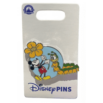 Disney Parks Mickey Mouse & Caterpillar With Flower Pin New with Card