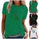 thumbnail image 1 of Fiudx Camisas para Mujer Camiseta de Manga Corta Informal con Cuello Redondo y Estampado Del Día de San Patricio para Mujer, 1 of 6