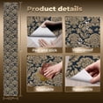 thumbnail image 3 of Baroque Peel and Stick Wallpaper Baroque Navy Gold Damask Elegant Floral Motifs Wall Mural 17.7in x 9.8ft Self Adhesive Removable Wall Paper Renter Friendly Wallpaper for Bedroom Livingroom Men, 3 of 8