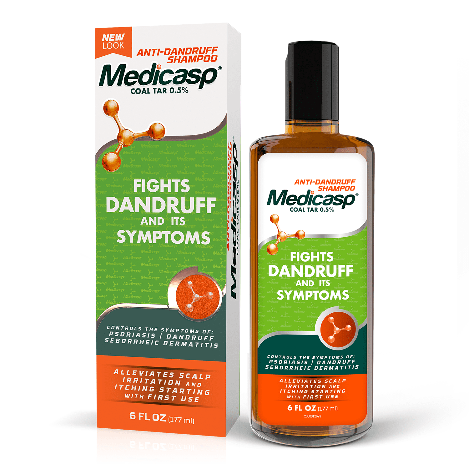Medicasp Coal Tar Dandruff Shampoo for Dandruff, Seborrheic Dermatitis and Psoriasis, 6 fl oz
