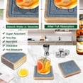 thumbnail image 2 of Square Coasters for Drinks, Absorbent Coaster Sets of 5, Wood Drinks Coasters for Coffee Tabletop Protection, Non-Slip, Non-Stick, Suitable for Kinds of Cups Wooden Table Drink, 4.1 Inches Grey, 2 of 6