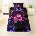 thumbnail image 3 of Erosebridal Kawaii Japanese Girl Twin Sheet Sets,3D Japanese Girl Bedding For Kids 3 Pieces, 3 of 6