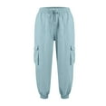 thumbnail image 4 of Mohiass Women Hiking Pants Lightweight Cargo Joggers Outdoor Quick Dry Athletic Pants with Pockets Casual Travel Pants Sky Blue L, 4 of 6