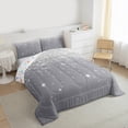 thumbnail image 3 of Feelyou Grey Mystic Galaxy Queen Comforter Set, Fashion Sequin Print Bedding Sets, Bling Cartoon Stars Reversible Bedding Comforter Set, Microfiber Bedroom Decor, 3pcs, 3 of 8