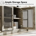 thumbnail image 5 of Farmhouse TV Stand for 65+ Inch TV, Industrial Tv Stands with 2 Mesh Door and Shelves, with Storage Cabinet, Rustic Dark Wood Media Console Table for Living Room, Bedroom, 5 of 8