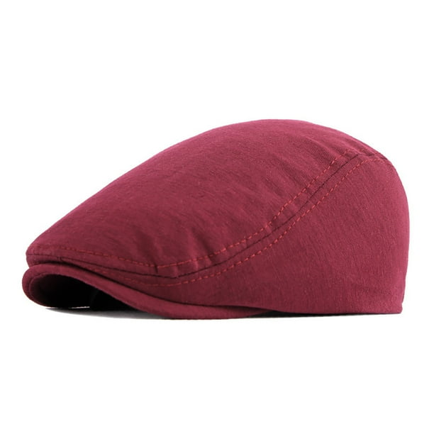 Sombreros para hombre, gorra ligera, de punto liso, con parte delantera plana y estilo británico antiguo, boina de algodón para hombre.