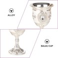 thumbnail image 2 of 2pcs Small Alloy White Wine Goblets Flower Pattern Cup Wine Cup for Party, 2 of 8