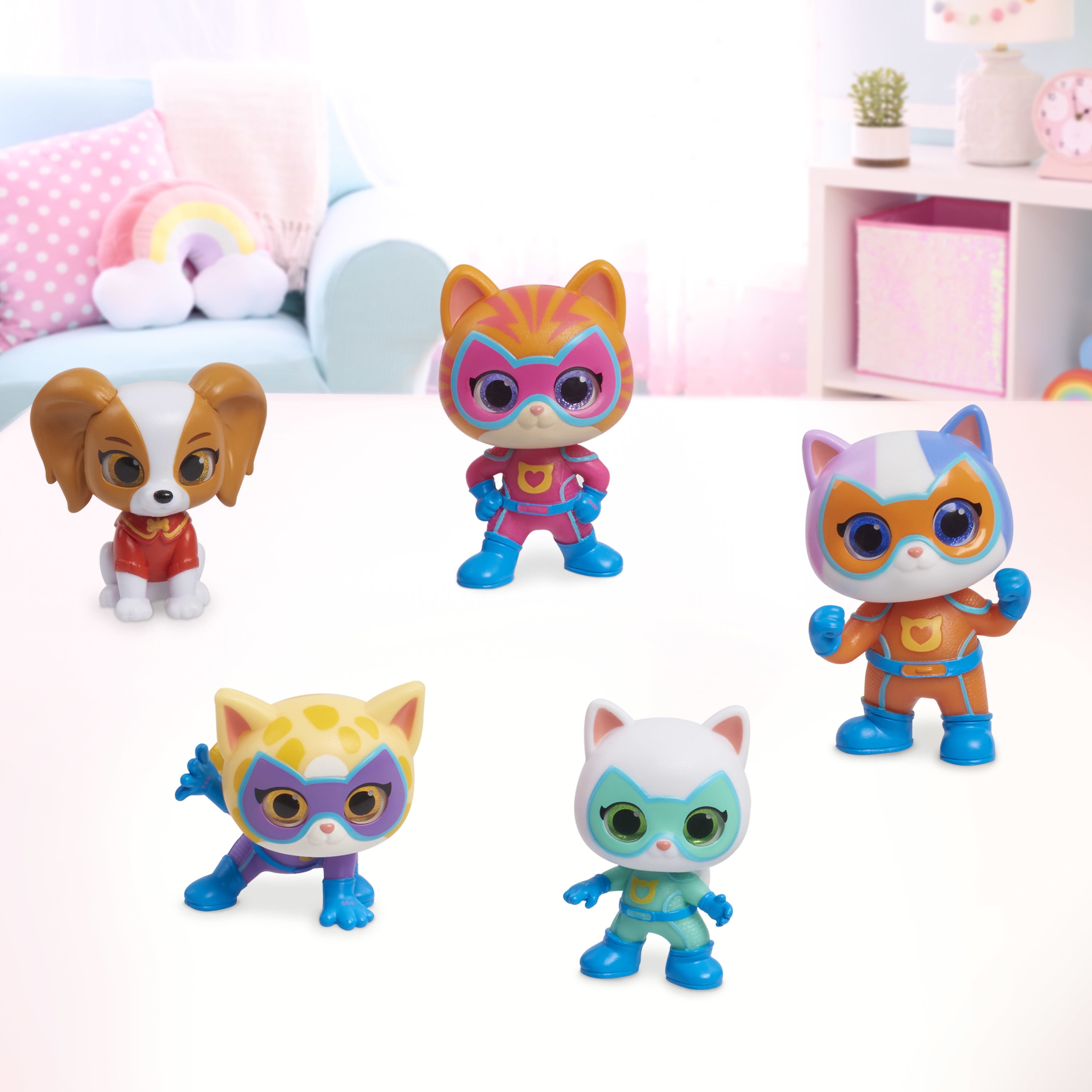 SUPERKITTIES, Action Figures, 5-Piece Set, Kids Toys for Ages 3 up