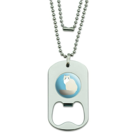 Ragdoll Cat Military Dog Tag Bottle Opener Pendant