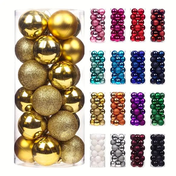 24/36Pcs Christmas Balls Christmas Tree Ornament Ball Xmas Hanging Tree Pendant Home Party Decor 2025 New Year Gift Noel Navidad