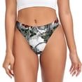 thumbnail image 1 of Balery Skulls Roses Tangas de Algodón para Mujer con Estampado – Ropa Interior Sexy, Transpirable, G-string-Large, 1 of 6