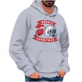 thumbnail image 2 of Jjayotai Mens Merry Christmas Letter Print Hood Sweatshirt, Long Sleeve Drawstring Loose Sweatshirts, Fall Hooded with Pockets Gray XL, 2 of 4