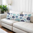 thumbnail image 2 of Navy Blue Coastal Body Pillow Cover 20 x 54 Inch Decorative Pillow Cover Starfish Shell Coral Summer Beach Ocean Lumbar Pillowcase Seasonal Rectangle Cushion Case for Couch Sofa Bed Living Room, 2 of 9