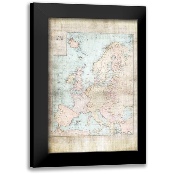 Murdock, Ramona 11x14 Black Modern Framed Museum Art Print Titled - Central Europe Map WWII