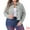 Gray, variant on DARING DIVA Plus Size Long Sleeve Cropped Shirt Jacket 1X Gray