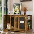 thumbnail image 6 of SNYNUXX Dog Crate Furniture with Pegboard, Storage Cabinet and Hidden Sliding Doors, Indoor Furniture-Style Wooden Puppy Dog Kennel for Medium Small Dogs, Rustic Brown, 6 of 7