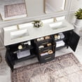 thumbnail image 5 of Gara 72" Double Bath Vanity in Fir Wood Black with White Grain Composite Stone, 5 of 16