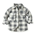 thumbnail image 2 of Godderr Baby Newborn Boys Plaid Shirt Kids Toddler Newborn Long Sleeve Shirt Button Cotton Shirt Autumn Plaid Shirt Jacket for 6M-9Y, 2 of 5