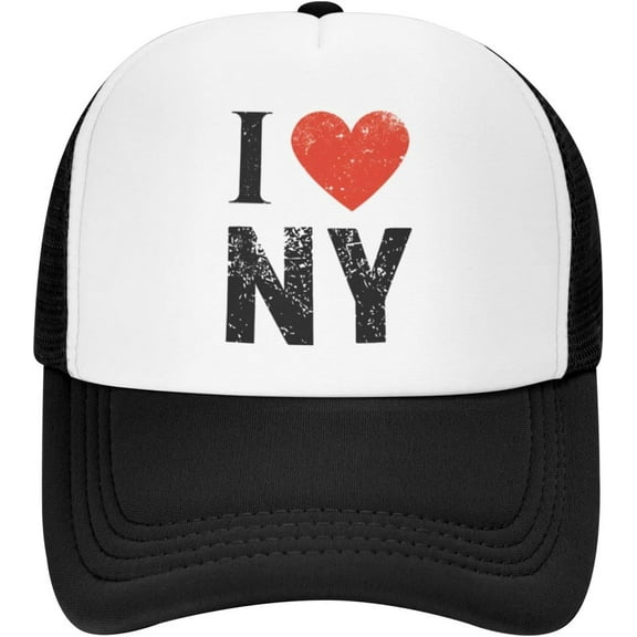 I-Love-NY-New-York Gifts for Women Men Black Vintage Dad Hat Adjustable Baseball Cap Trucker Hat for Mens Headwear