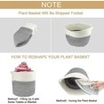 thumbnail image 4 of Cotton Rope Basket, 2020cm Foldable Woven Baskets With Handle Storage Basket, Plant Basket For Flowerpot Cotton Stand Home Decor White+grey, 4 of 5