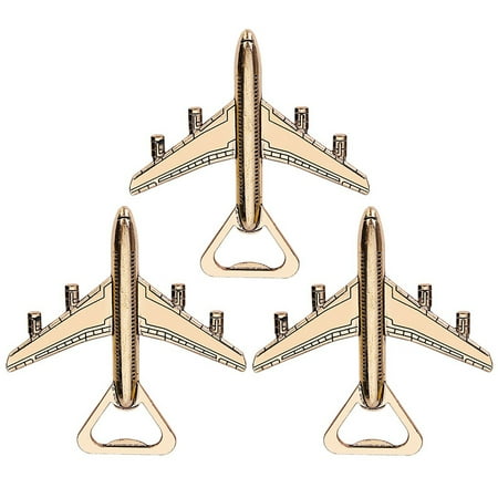 

3Pcs Alloy Airplane Shaped Bottle Openers Creative Design Portable Lifters Vintage Jar Openers Party Wedding Souvenirs