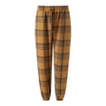 thumbnail image 2 of Men's Plaid Stripe Casual Pants, Fashion Pajama Pants with Elastic Waist for Lounging, Sleeping and Home Wear,Yellow,M, 2 of 5