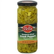 Bella Sandwich Sliced Greek Pepperoncini, 16 oz (Pack of 6)
