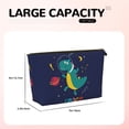 thumbnail image 4 of Lsque Dinosau Space Explorer Pattern Leather Travel Toiletry Bag - Durable Cosmetic Organizer with Smooth Zipper - Perfect for Makeup, Travel, Vacation, and Daily Use, 4 of 6